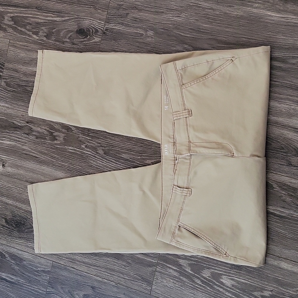 a.n.a khaki chino crop pants size 14